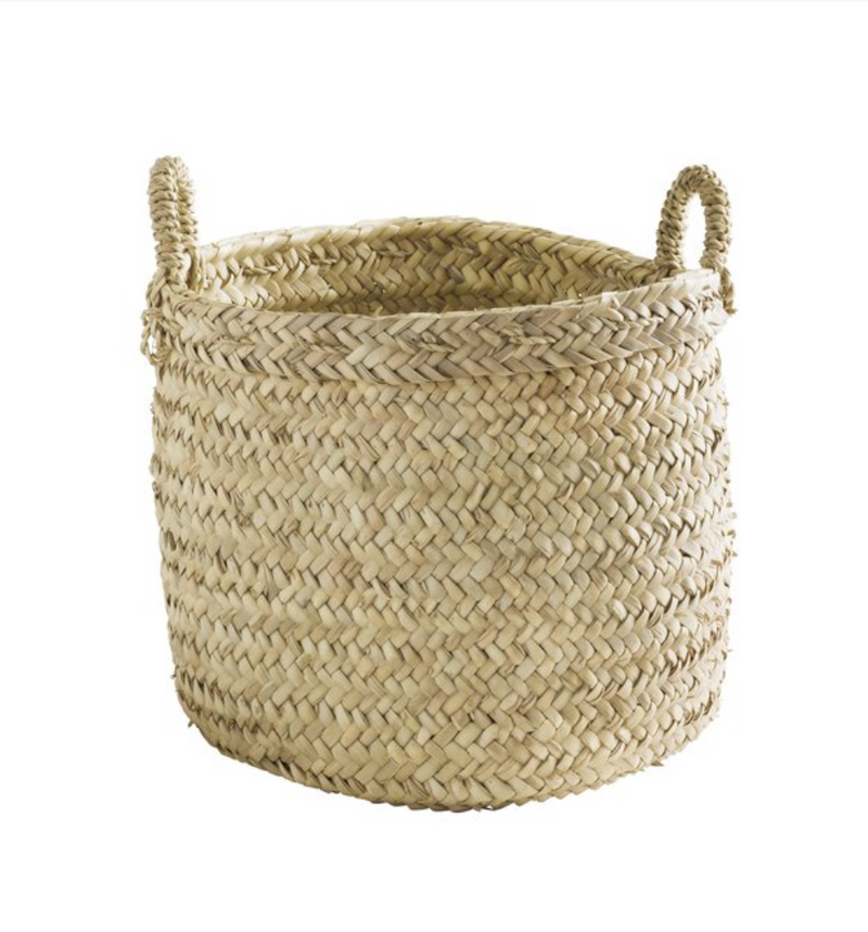 Weaved basket with handles, large